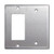 2-Gang Combo Wall Plate - 1 Decora, 1 Blank, Stainless Steel