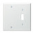 2-Gang Combo Wall Plate - 1 Toggle, 1 Blank, Metal - White