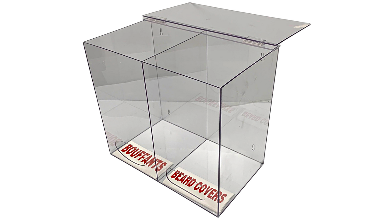 Acrylic Dispensers - 2 Compartments, Hinged Lid, 15