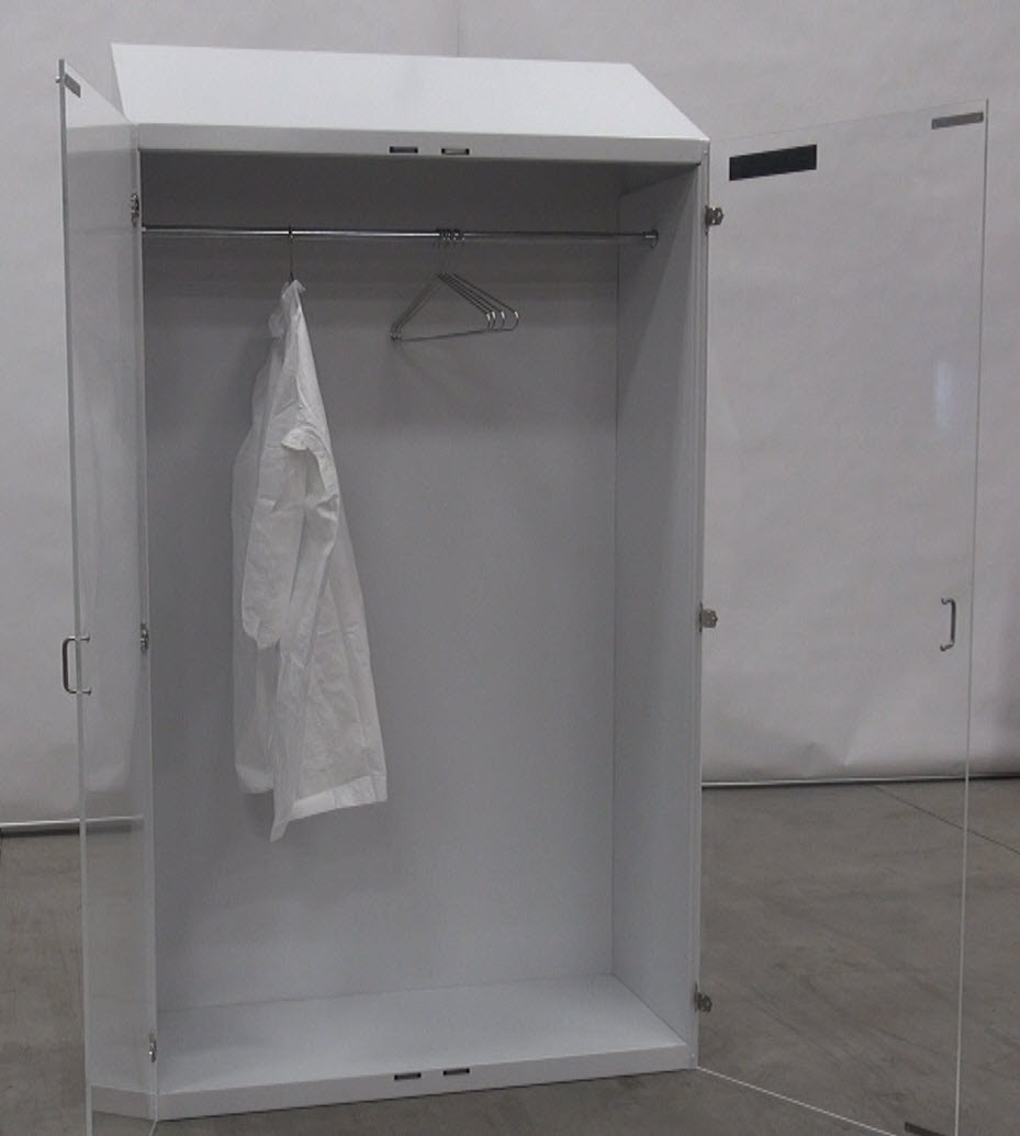 Cleanroom Storage Cabinets | Sloped Top | 4 Shelves | 48x24x90