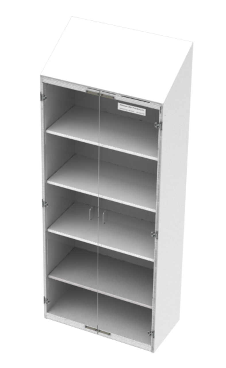 Cleanroom Storage Cabinets, Sloped Top, 4 Shelves
