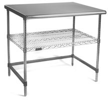 Stainless Steel Cleanroom Tables | Lower Shelf (Chrome Wire)