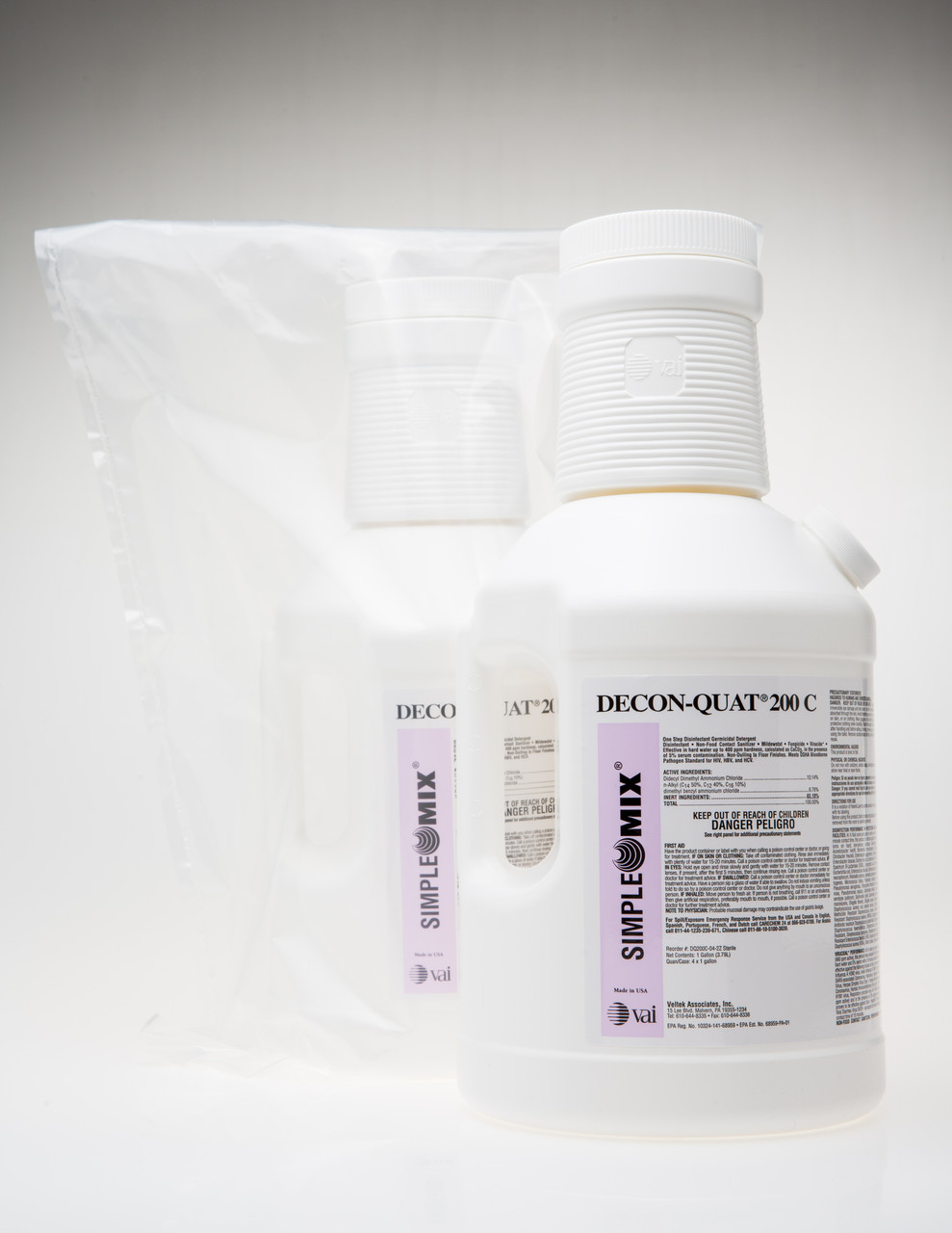 DECON-QUAT 200C, Quaternary Ammonium, SimpleMix, Gallons, Sterile