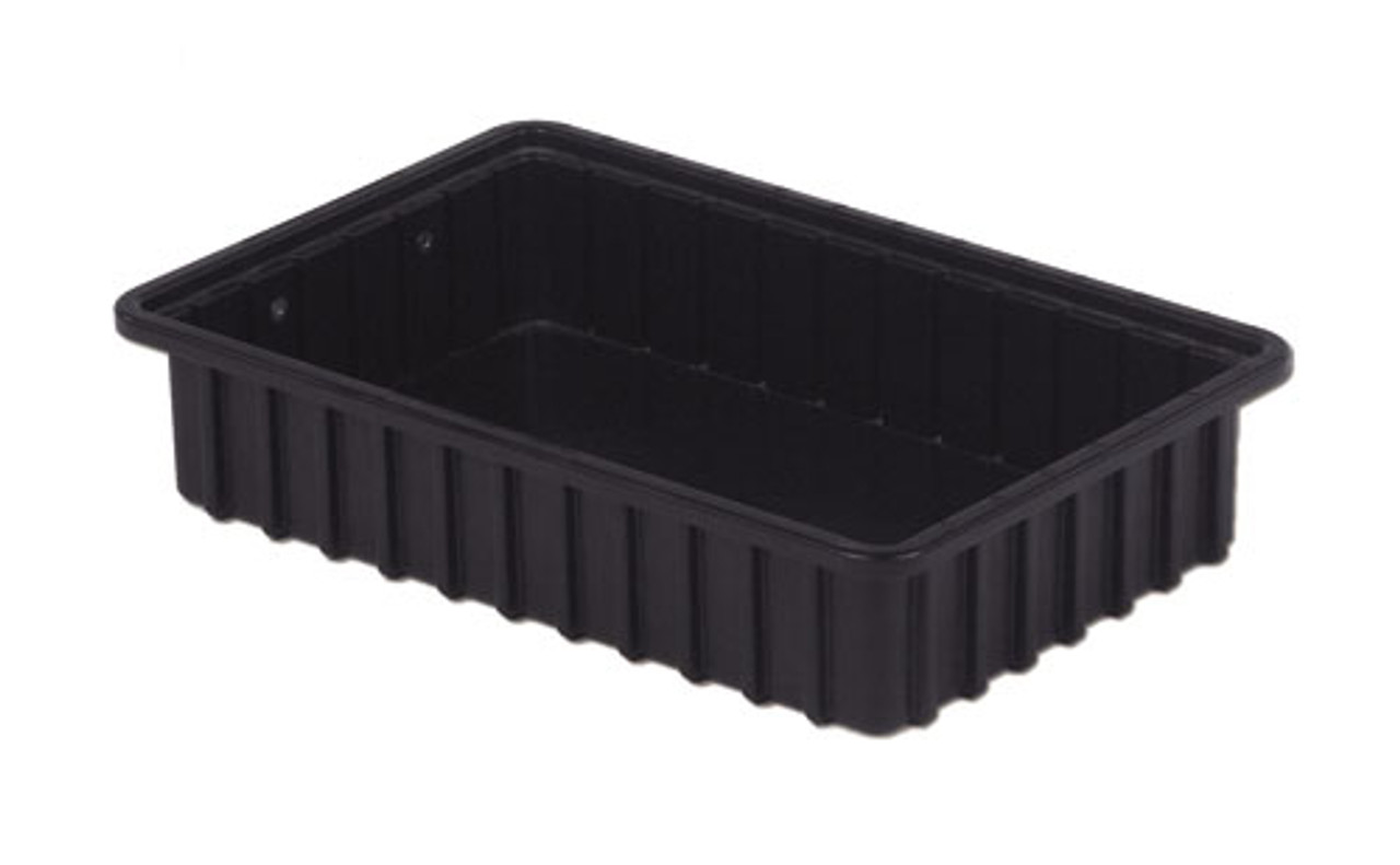 ESD-Safe Tote Box Containers: Inside:9.2x 6.6x 2.5, Black, 24/Case,  Price Per Case, LB-DC1025-XL - Cleanroom World