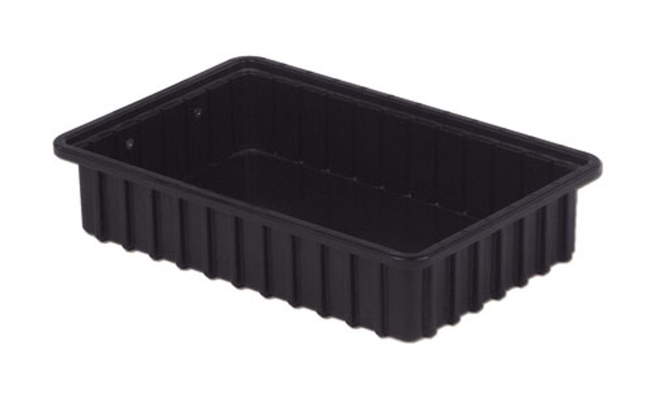 ESD-Safe Tote Box Containers: Inside:14.8x9.2x3.5, Black, 8