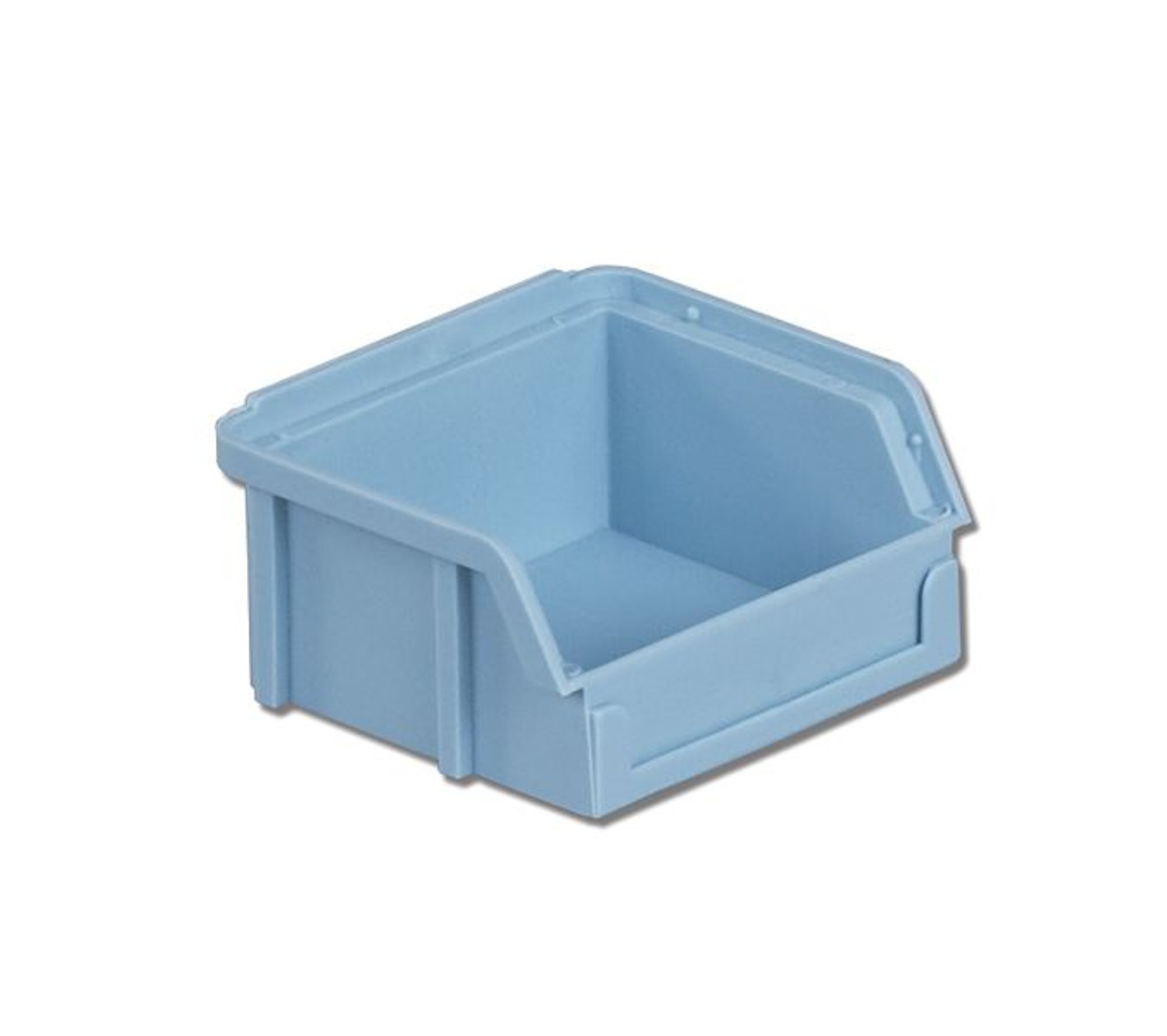 Plastibox Parts Bins: Attached Dividers, Stacking, Light Blue, 6.6Lx  8.8Wx 2.9H, 12/Case, Price Per Case, LB-PB22-X