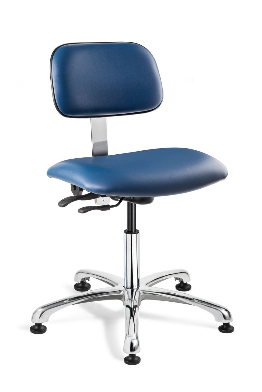 Cleanroom Chairs Height 15 5 20 5 Iso 6 Class 1000 3 Way Tilt Glides Blue Bv 4051c3 Blu