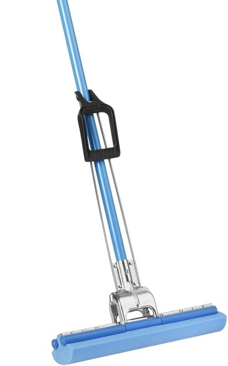 Vileda 118535 Roll-O-Matic® Original Sponge Roller Mop with Blue Galvanized  Fixed Handle, 14