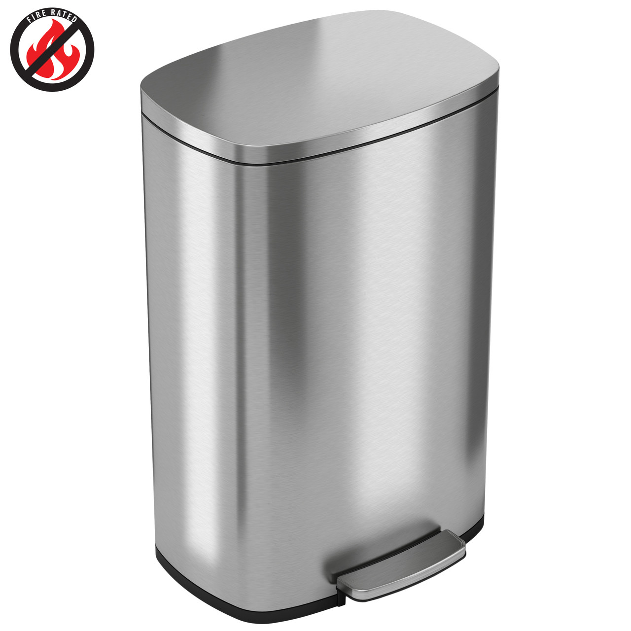 13 Gallon Rectangular Swivel Lid Stainless Trash Can Precision Series 780829