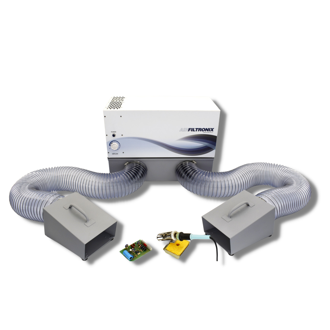 Chemical Fume Extractors Portable, Double Hose Fume Vacuum