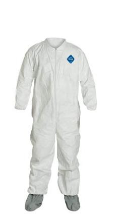 Tyvek Coveralls NonSkid Boots, Elastic Wrists Tyvek Coveralls