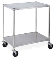 Lab Cart, 2 Shelves, Autoclavable, 18" x 24" by Cleanroom World