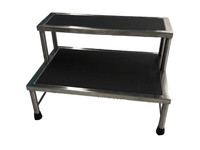 Step Stools, Stainless Steel, 2 Steps by Cleanroom World