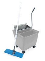 Mop Bucket Systems; Perfex TruClean II Compact Flat Mop, Bucket-in-Bucket,  Red , PF-30-2-R - Cleanroom World
