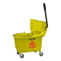 Plastic Mop Bucket and Wringers, Yellow by Cleanroom World