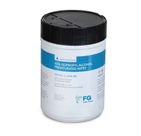 Pre-saturated Cleanroom Wipes, Polyester Cellulose, 96%IPA, Canister, 6"x 8.5"  LT-LS964-685 
 By Cleanroom World