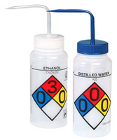 Wash Bottles; 16 oz, Isopropanol, Wide Mouth, Yellow Cap, Safety-Labeled, 4/Pack, CRW-80827