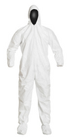 Tyvek Coveralls, Attached Hood/Boots, Cleanroom Processed, Individually Packaged, M-3XL By Cleanroom World