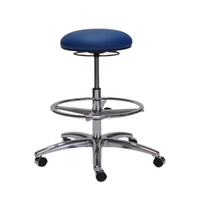 Cleanroom ESD Stools, ISO 5 Class 100, 3 Height Ranges, 2 Colors, Low-Outgassing, Dual Wheel Casters By Cleanroom World