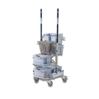 Mop Bucket Systems; Perfex TruClean II Flat Mops, Bucket-in-Bucket, Blue,  PF-30-2-B - Cleanroom World