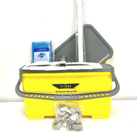 Monarch Brands Flat Mop Bucket - 6 Gallons with Ergonomic Handle, Lid, Sieve and Wheels, Yellow