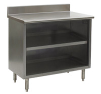 Stainless Steel Lab Cabinets, Backsplash, Open Base w/Shelf, Type 304 Stainless Steel by Cleanroom World