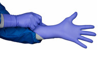 Cleanroom Gloves, ESD, Heavy Duty, Nitrile, Powder-free, 12" Blue, S-XL, Double Bagged By Cleanroom World