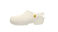 Cleanroom ESD Shoes, Autoclavable Clogs, Chip, Unisex, White, Size 37-43 By Cleanroom World