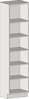 Tall Cabinet Casework, Type 304 Stainless Steel, Open Front, Flat Top, 5 Adjustable Shelves