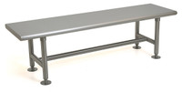 Heavy Duty Gowning Benches, Type 304 Stainless Steel, Adjustable H-Frame Base