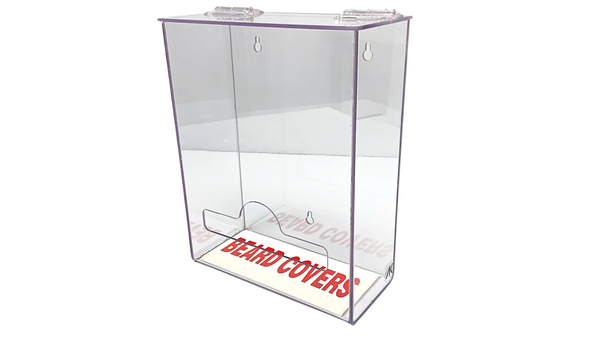  Beard Cover Dispenser, Acrylic  8"W x 10-1/2"H x 3-1/2"D   AK-268  by Cleanroom World
