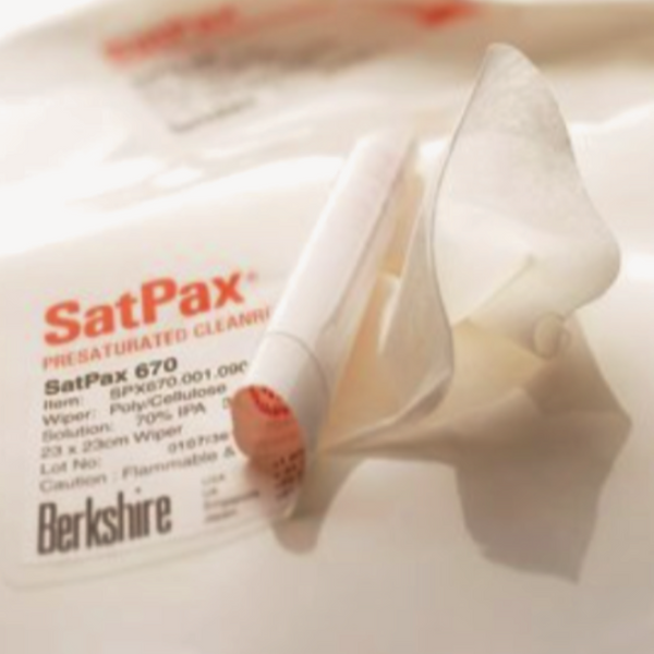 Pre-saturated Cleanroom Wipes, Berkshire SatPax 670-R, Poly/Cellulose Wipes, 9"x 9", 70/pack - 24 packs/case   BRK-SPX670R-001-12  by Cleanroom World