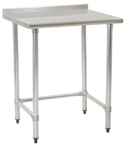 Stainless Steel Prep Table; Eagle, Budget Kitchen Grade, 16/430 Upturn Top, Galv Base w/Shelf By Cleanroom World