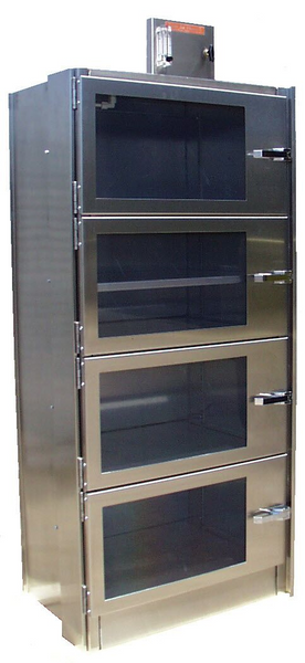 Desiccator Cabinets, Stainless Steel, 4 Compartments, 24x16x24 by Cleanroom World