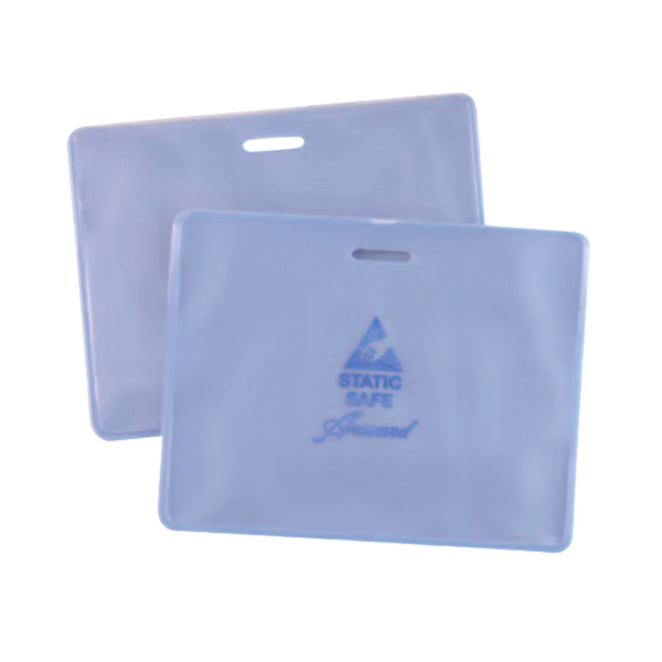 ESD Safe Badge Holders  - Clear/Blue by Cleanroom World