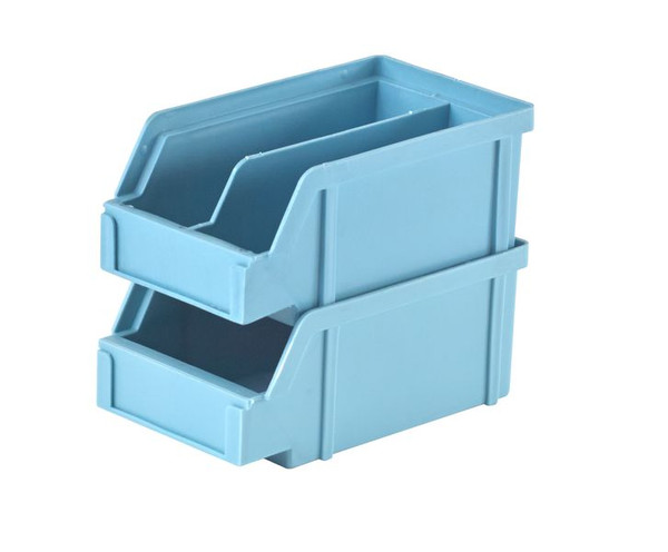 Plastibox Parts Bins, Attached Dividers, 6.8"x 8.8"x 2.9"H by Cleanroom World