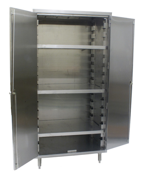 Storage Cabinets, Stainless Steel Type 430, Flat Top, 24x48x72 by Cleanroom World