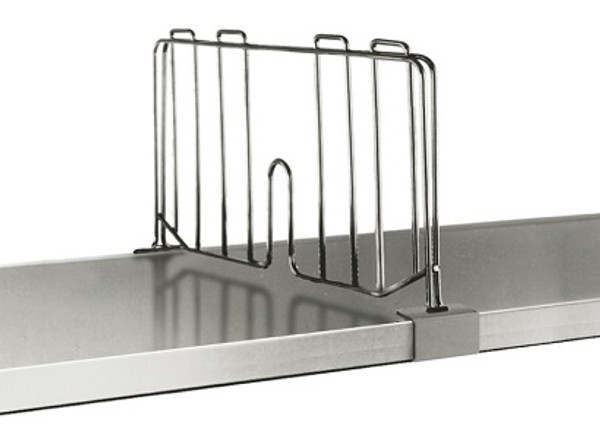 Solid Shelf Dividers, Chrome, 24"x8" by Cleanroom World