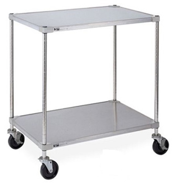 Stainless Steel Lab Carts, 2 Shelves, 24"x36" by Cleanroom World