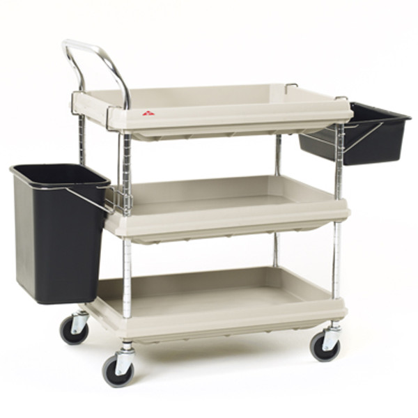 Polymer Utility Cart, 3 Shelves, Gray, 24"x36" by Cleanroom World