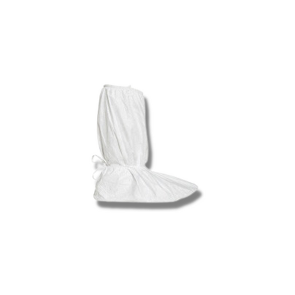 Cleanroom Tyvek Boot Covers, Gripper Sole, 18"H, Ties at Ankles, IsoClean, Cleanroom Processed, M-XL by Cleanroom World