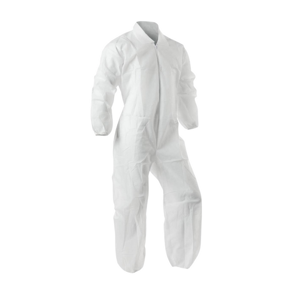 Disposable Cleanroom Coveralls, Light Weight Polypropylene, Elastic Wrists/Ankles, 25/case, M-4XL by Cleanroom World
