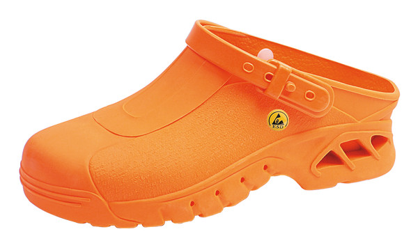 Cleanroom ESD Shoes, Autoclavable, Unisex, Size 36, Orange by Cleanroom World