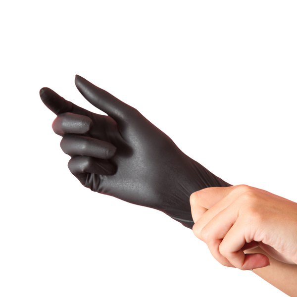 Nitrile Gloves, Industrial Use, Powder Free, Black, Boxed, S-2XL  By Cleanroom World