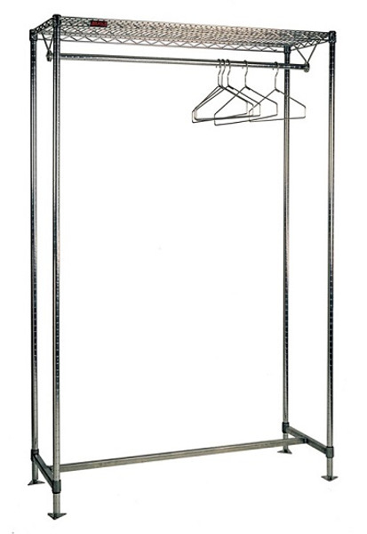 Cleanroom Gowning Racks, Hanger Tube, Chrome, Free Standing, Multiple Sizes By Cleanroom World