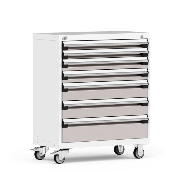 Mobile Cabinet, 6 Drawers, 36"W x 18"D x 43 1/8"H, 4" Casters, Heavy-Duty 16 Gauge Construction By Cleanroom World