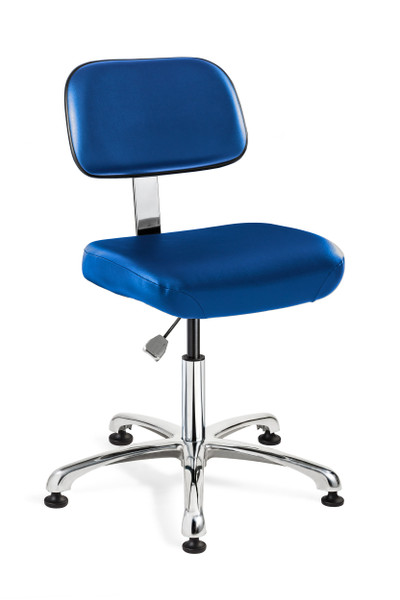 Cleanroom ESD Chairs, ISO 5 Class 100, Polished Aluminum, ESD Glides by Cleanroom World