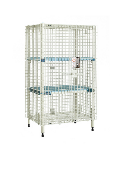 Stationary Security Carts, Erecta Shelf, Metroseal 3 with Microban, 2 Intermediate Shelves By Cleanroom World