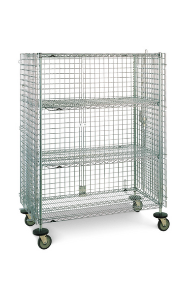 Mobile Security Carts, QwikSLOT Units, Chrome, 2 Intermediate Shelves By Cleanroom World