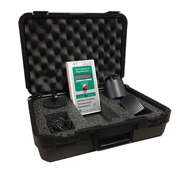 Digital Surface Resistance Test Kit, Built-in Resistivity Probes, Carrying Case By Cleanroom World